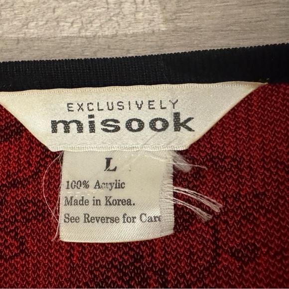 Exclusively Misook Open Front Longline Knit Cardigan Floral Career Luxe Large - Picture 9 of 10